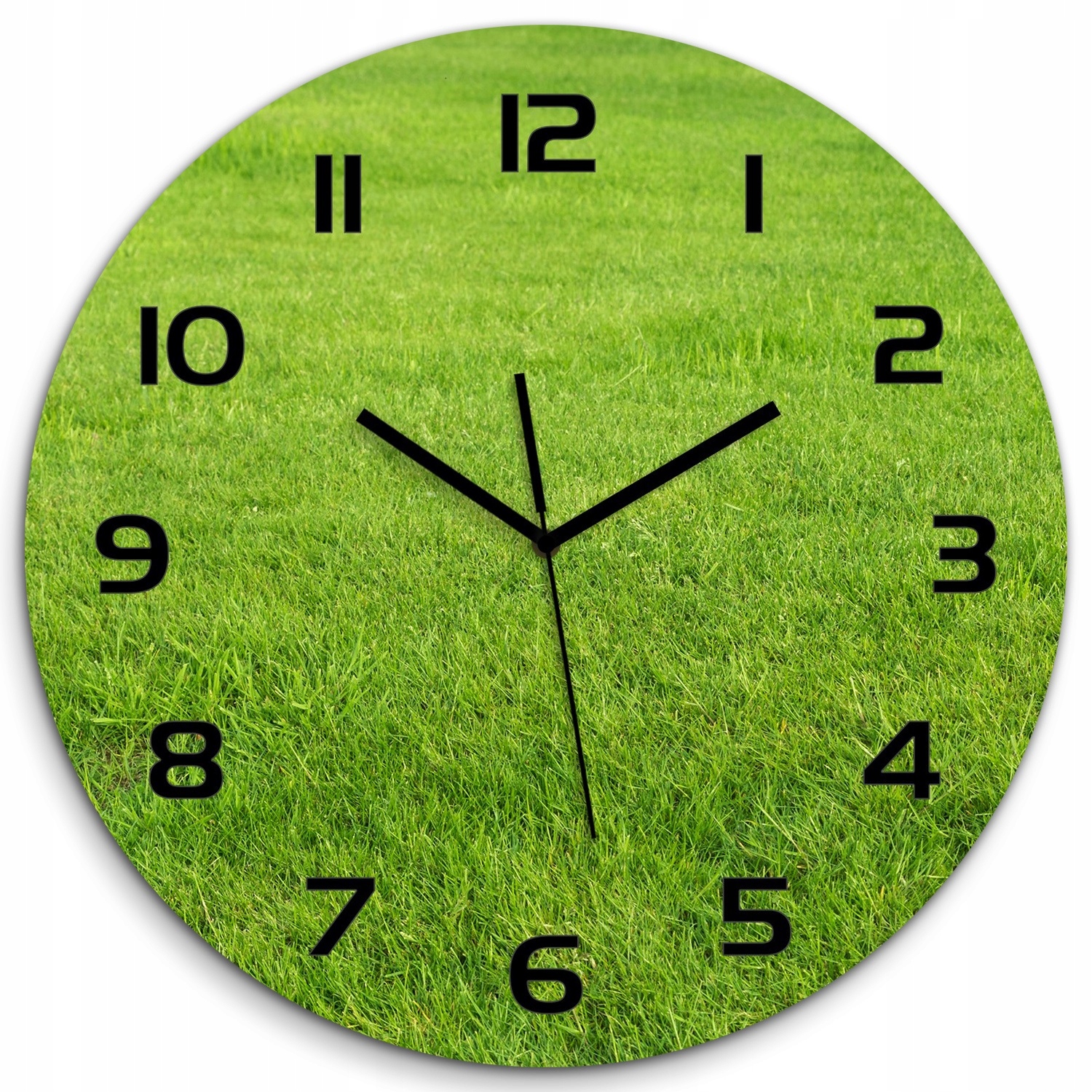 

Duży zegar szklany do salonu Zielona trawa fi 60cm