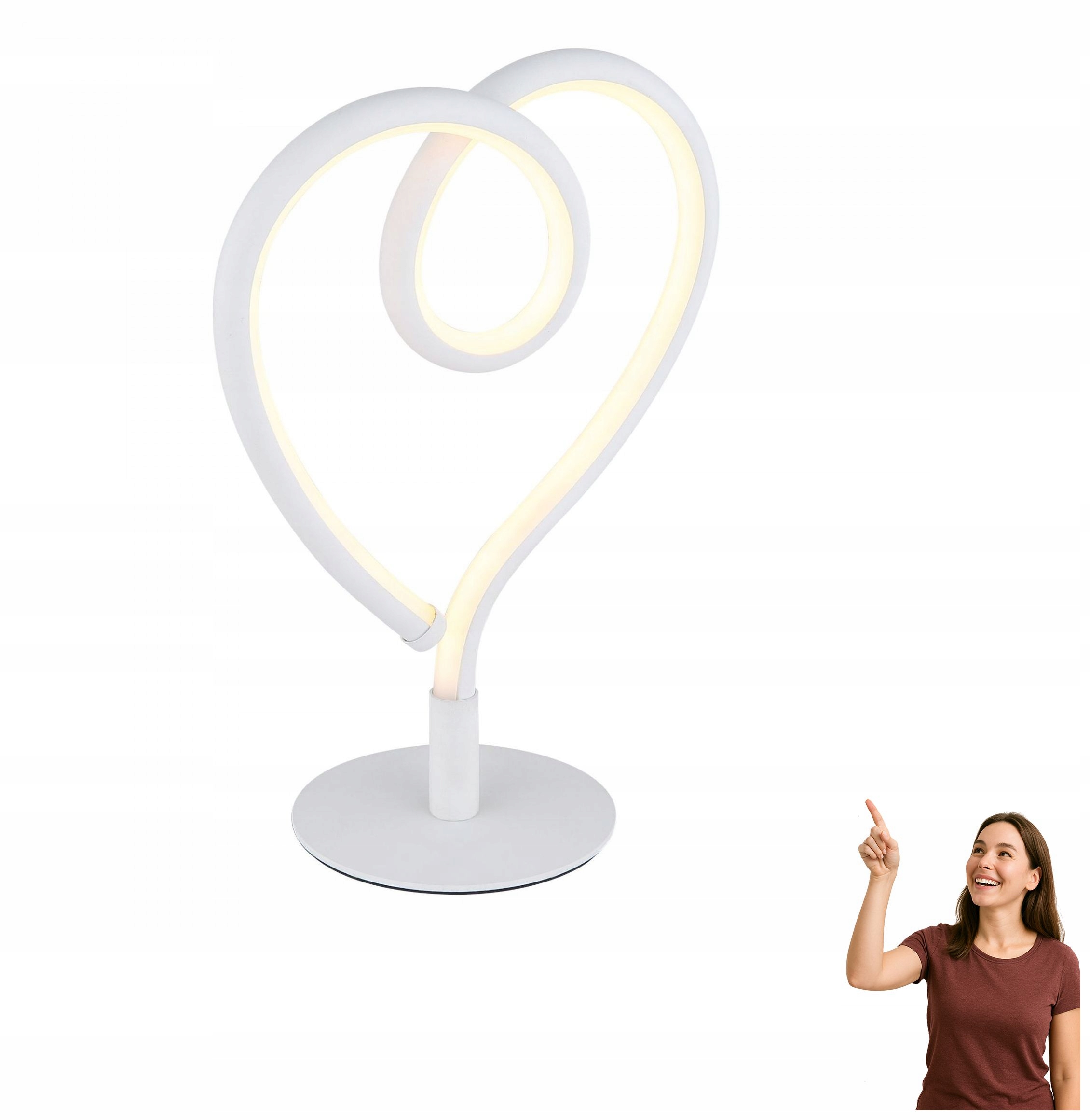 Dekorativní stolní lampa srdce jako dárek Led bílá 6W Amore 28054W Globo