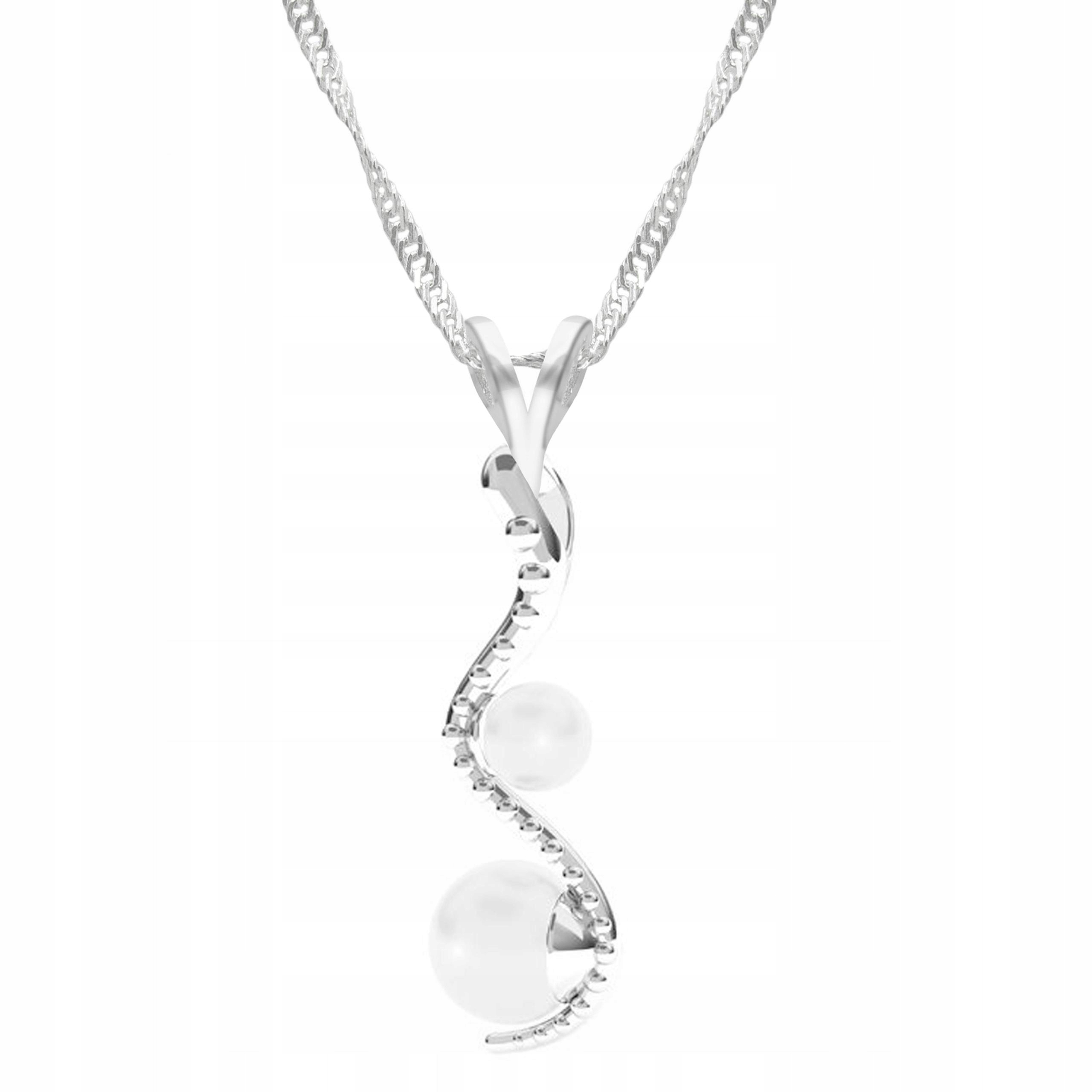 Stříbrný náhrdelník Snake Perličky s hadem Perlami Had Perly Stříbro 925