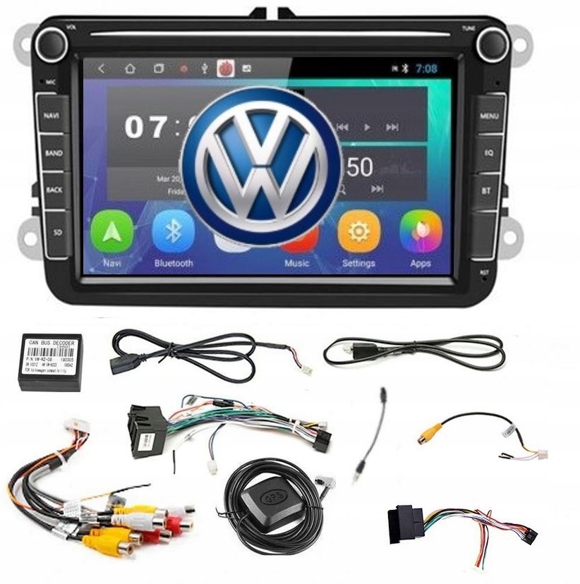 Радіо 2 DIN VW Tiguan Touran Transporter Android