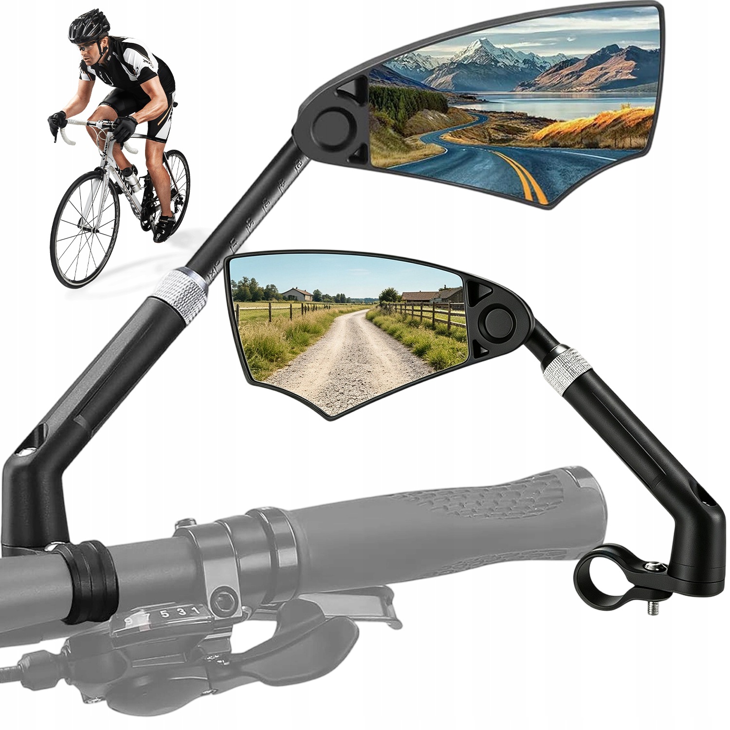Lusterko Rowerowe W Kierownice Regulowane 2szt