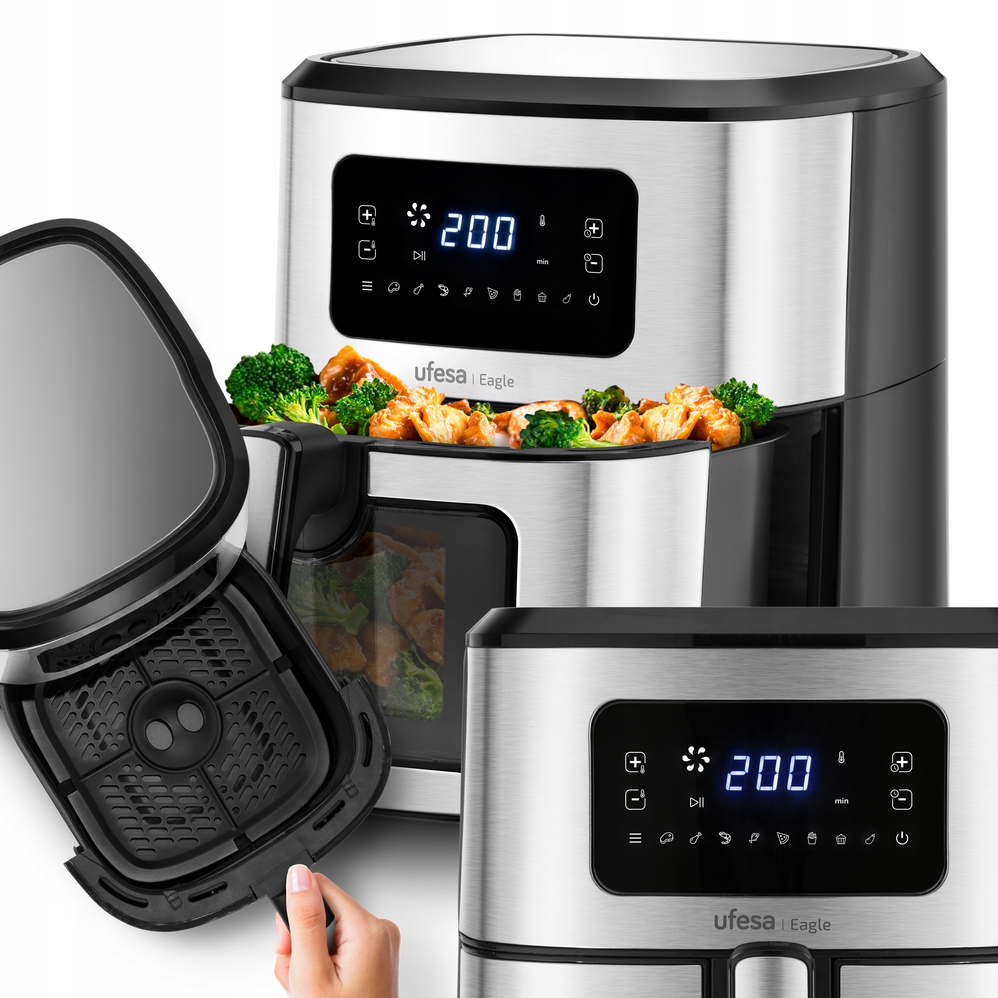 Beztuková Fritéza Digitální Displej Air Fryer Fritéza 6,5 L