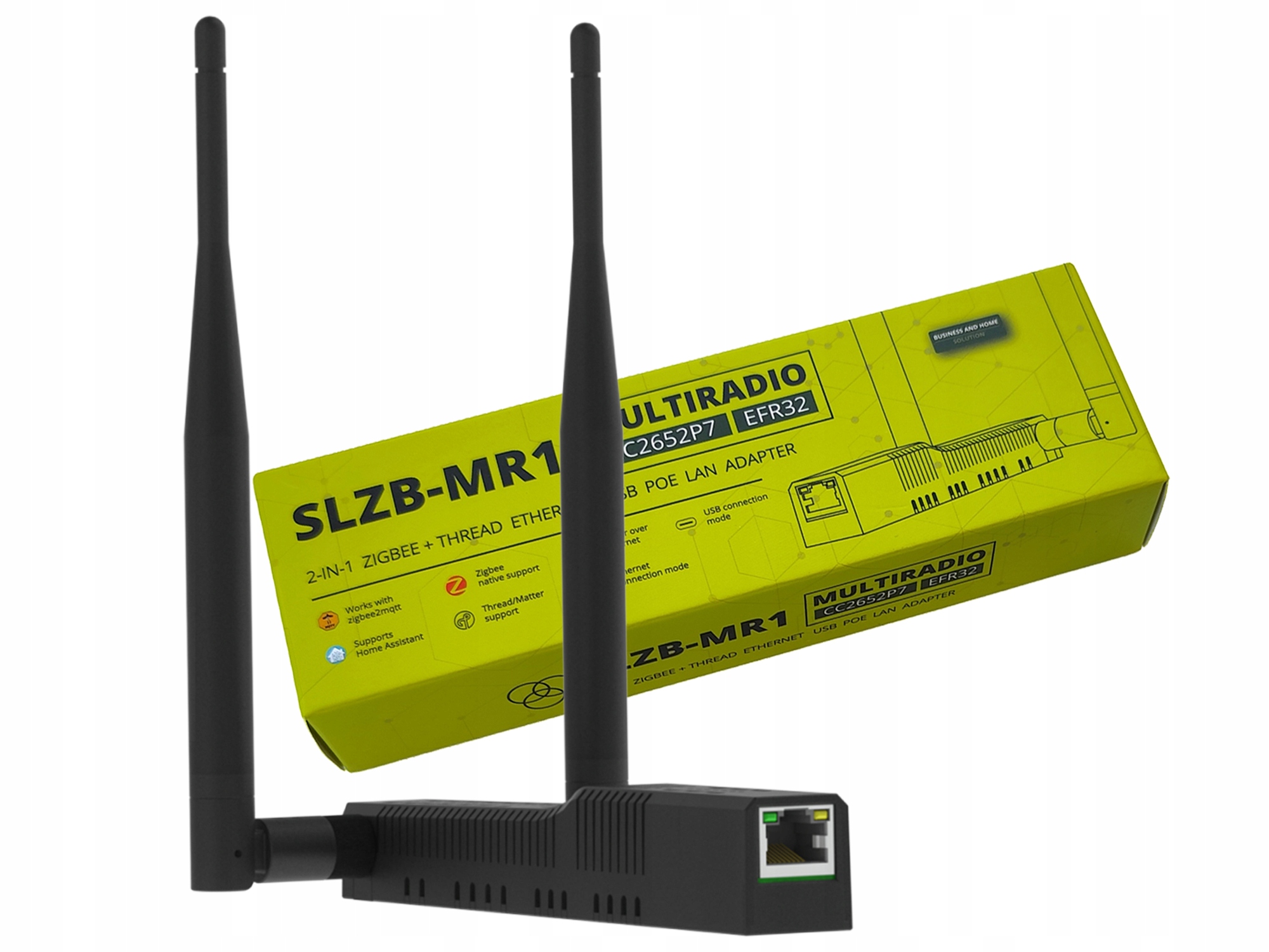 Adaptér SLZB-MR1U ZigBee Thread Multiradio CC2652P7 EFR32MG21 PoE WiFi Lan