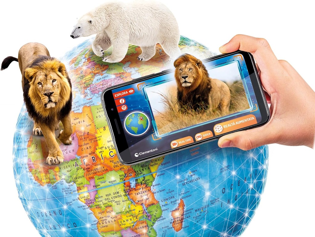 CLEMENTONI GLOBUS INTERAKTYWNY EDUGLOBUS DIGITAL real time + aplikacja Średnica 30 cm
