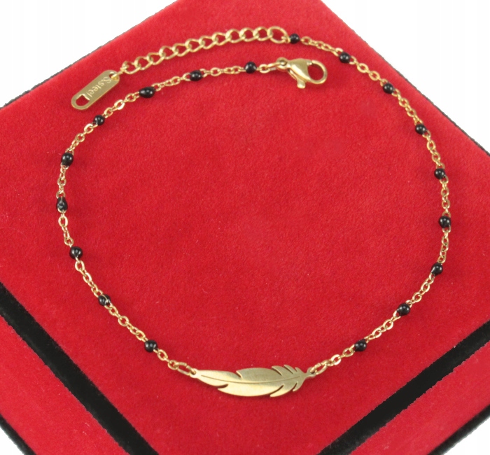 

Bransoletka Złota Na Nogę Piórko Stal Chirurgiczna