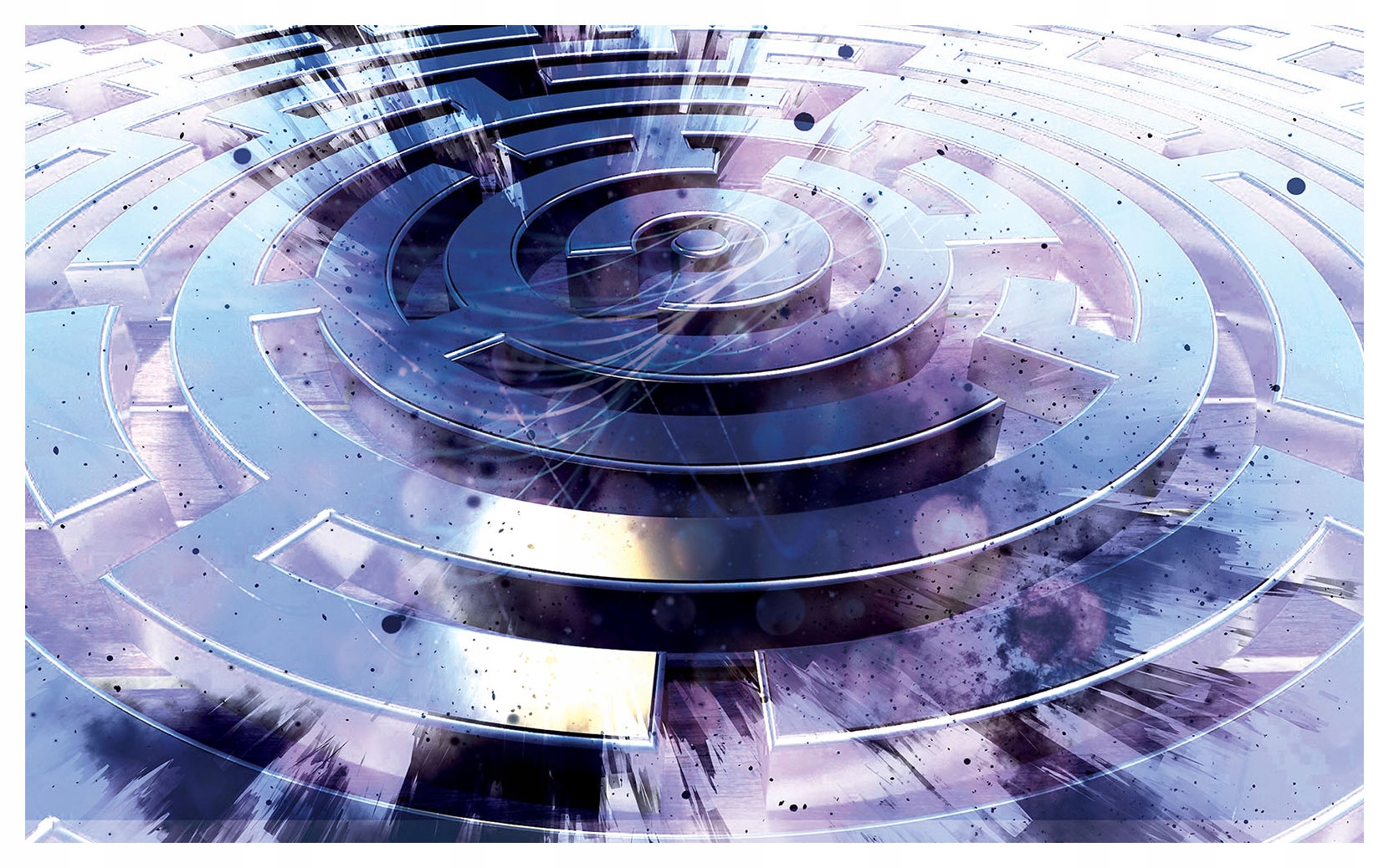 Fototapeta flizelina Spirálový labyrint 3D fialovo-modrá 312x219 lepidlo