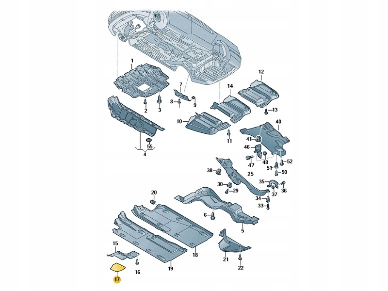 Zaślepka Podwozia Podłogi Prawa VW Passat/Sharan OE Typ samochodu 4x4/SUV Samochody ciężarowe Samochody dostawcze Samochody osobowe