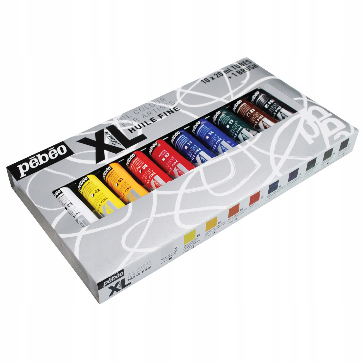 Pebeo XL Studio Oil Pack 10x20ML Štětec Set