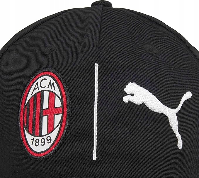 Puma Ac Milan Licencjonowana bawełniana czarna czapka z daszkiem dla fana