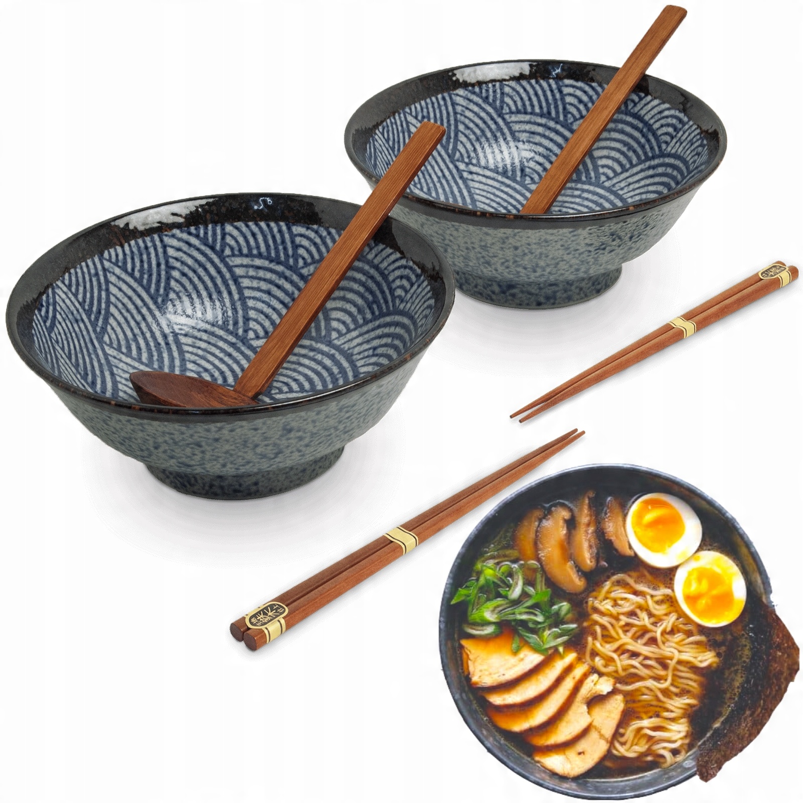 

Zestaw Miski Do Zupy Makaronu Ramen Japońska Fala