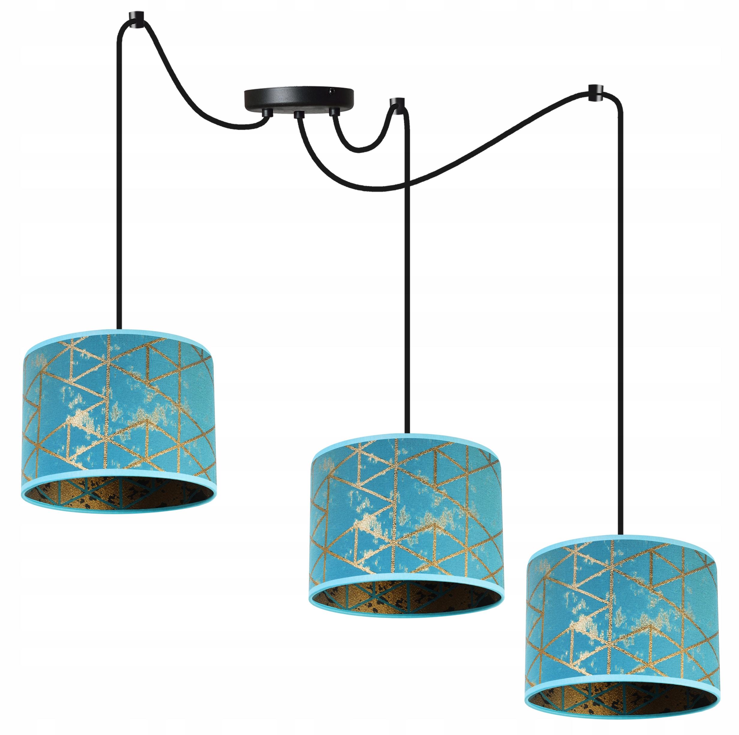 

Lampa Wisząca Sufitowa Abażur Pająk Wzór Złoto