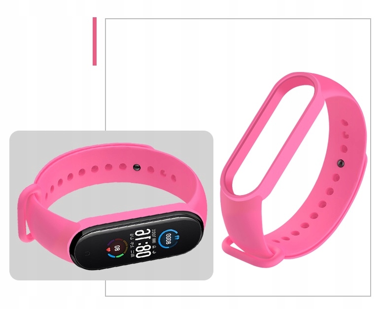 

Opaska Pasek Zamienny do Xiaomi MI Band 5 6 Różowa