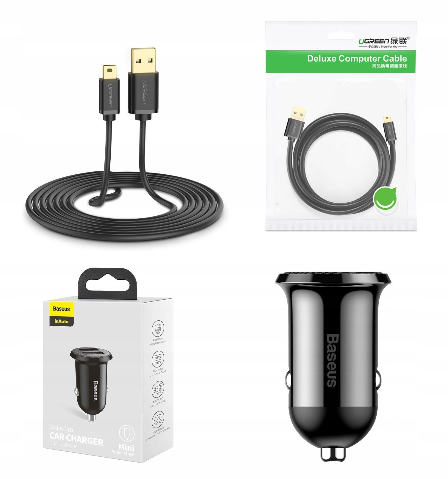 

Ładowarka 4,8A z kablem mini Usb 1,5m do nawigacji