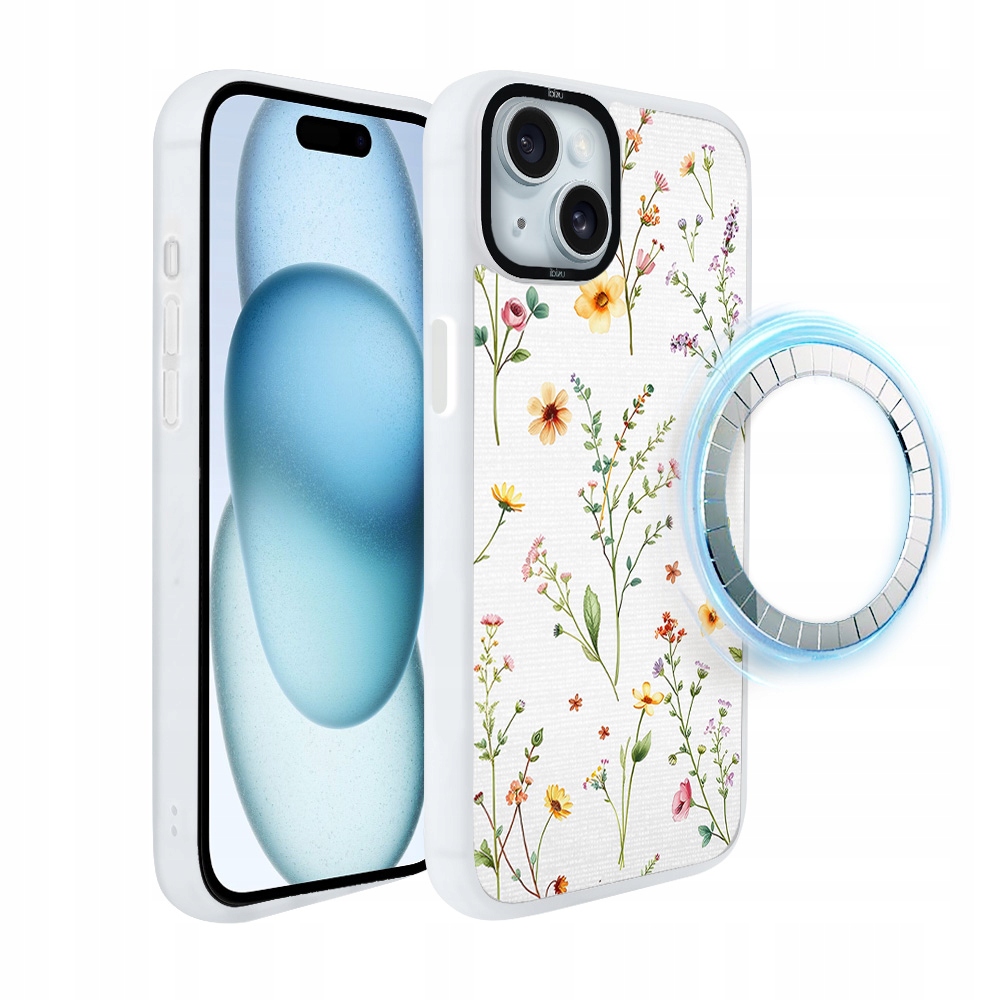 Pouzdro pro iPhone 15 Plus Ibizu DropGuard Matt s MagSafe, Letní kytice