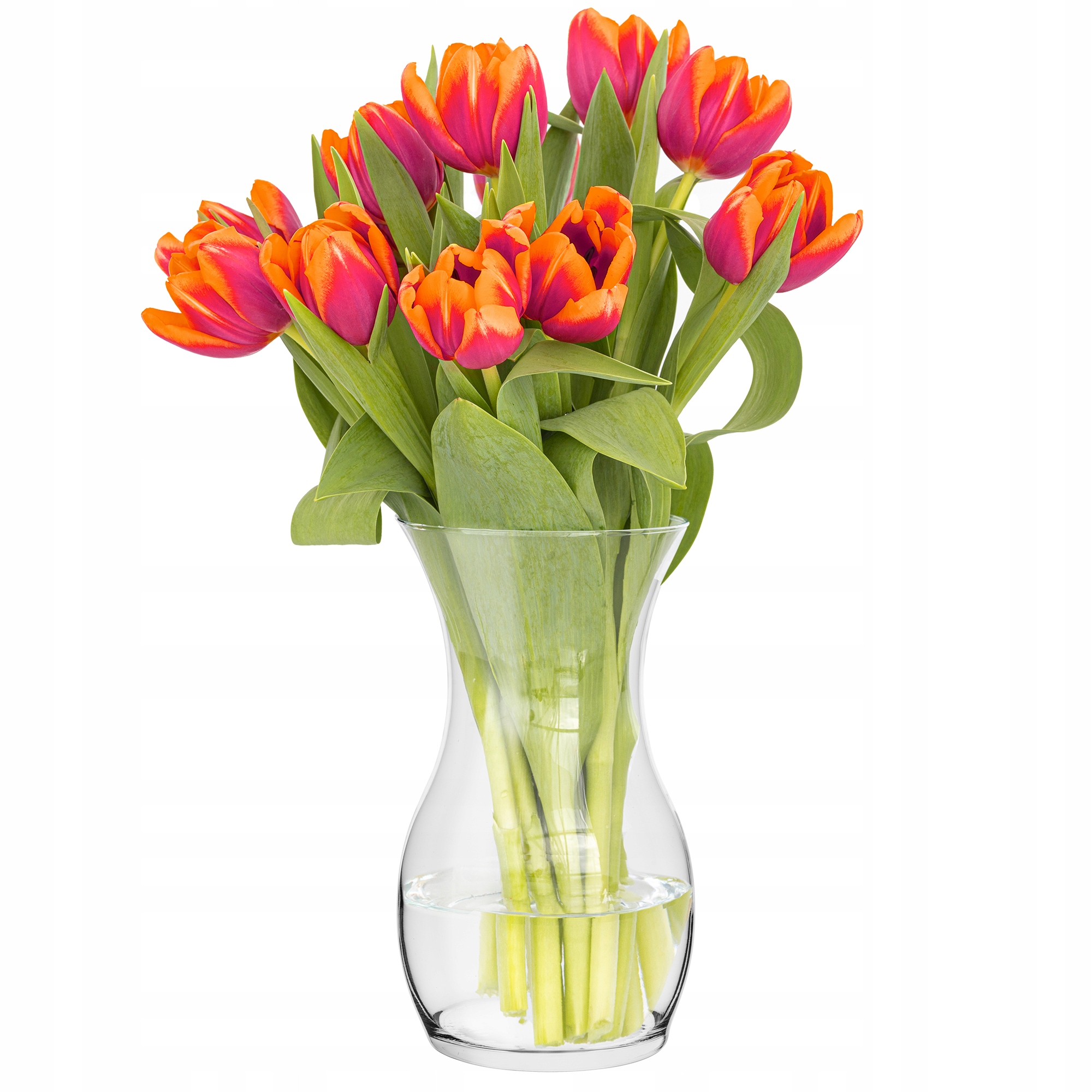 WAZON Szklany Na Stół DEKORACJA DO DOMU BIURA H 25 cm Przezroczysty Flakon