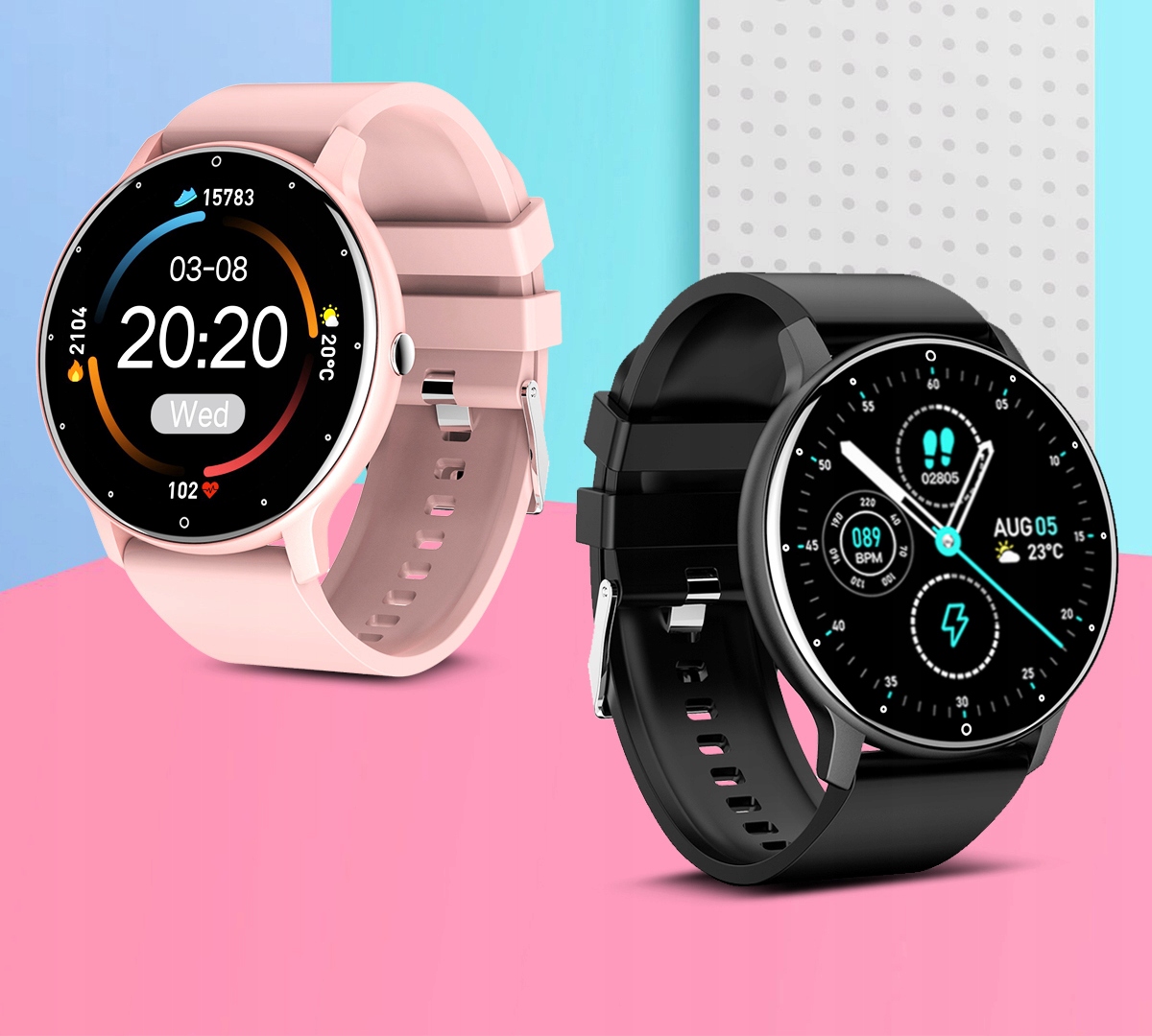 SMARTWATCH Damski Zegarek ROZMOWY POLSKIE MENU SPORT + SŁUCHAWKI GRATIS Transmisja danych brak