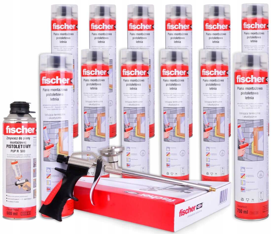 

Fischer Piana montaż letnia 12szt+Pistolet+Zmywacz
