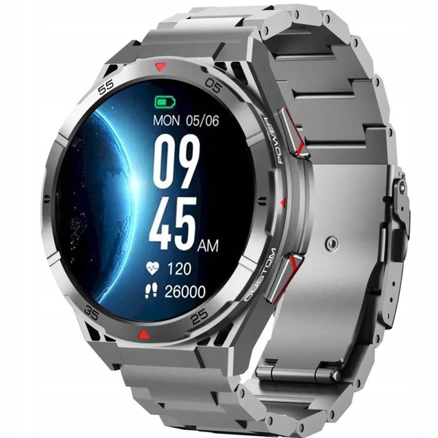 Smartwatch z Gps męski na bransolecie srebrny f41 silver branc