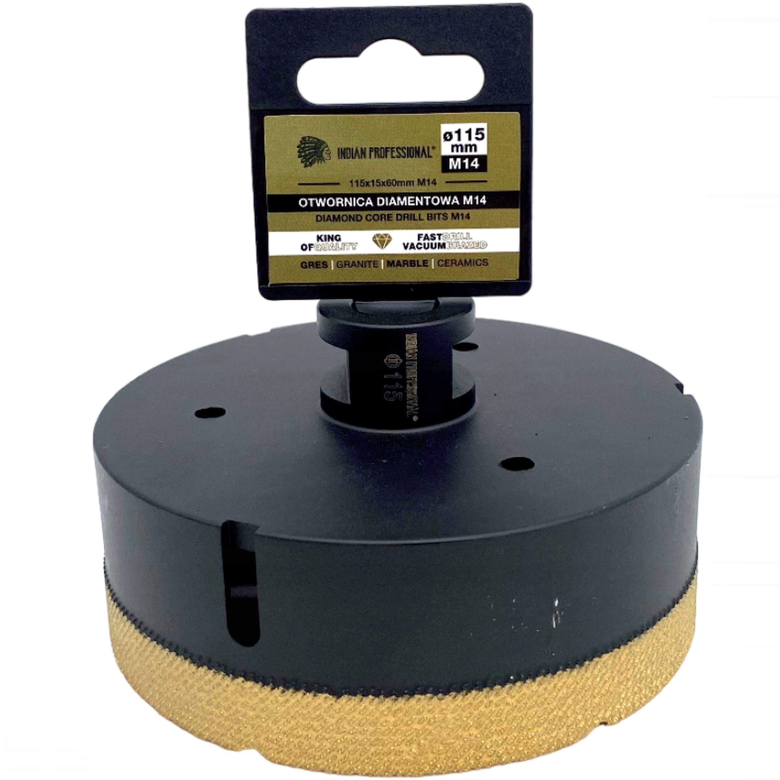 INDIAN PROFESSIONAL Otwornica diamentowa koronka do gresu, płytek 115mm