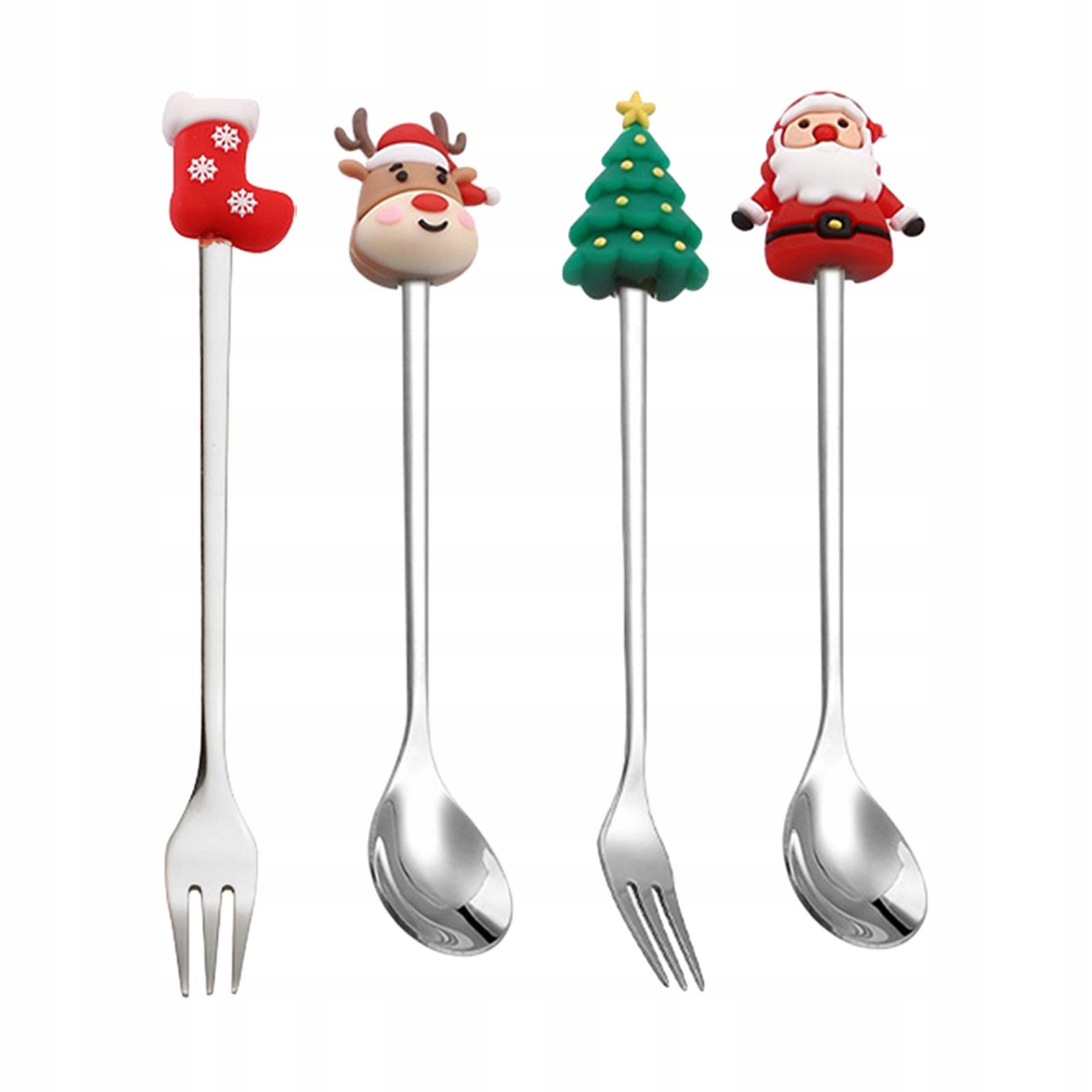 Christmas Spoons Forks Set Pastry Forks and T