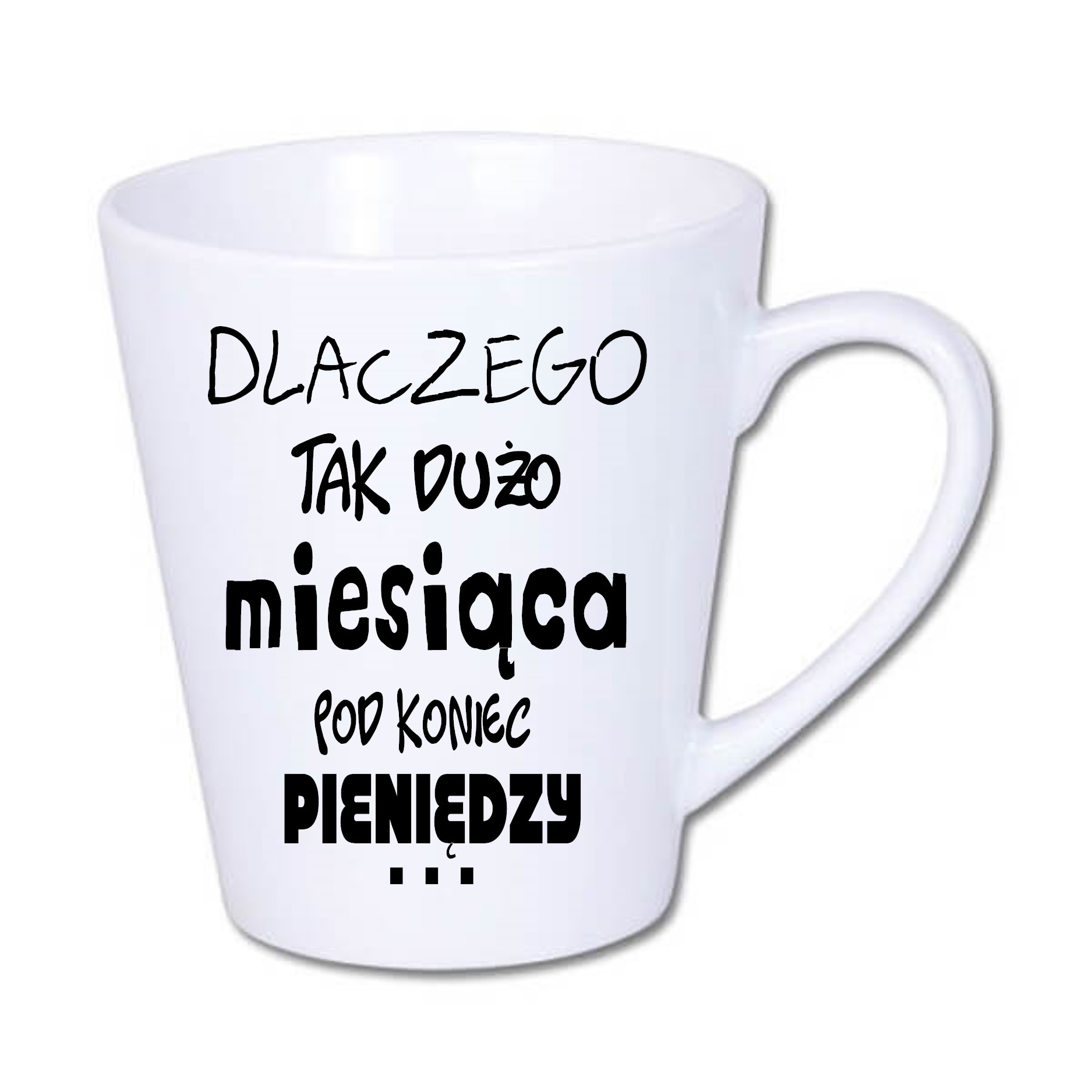

Kubek latte ze śmiesznym nadrukiem