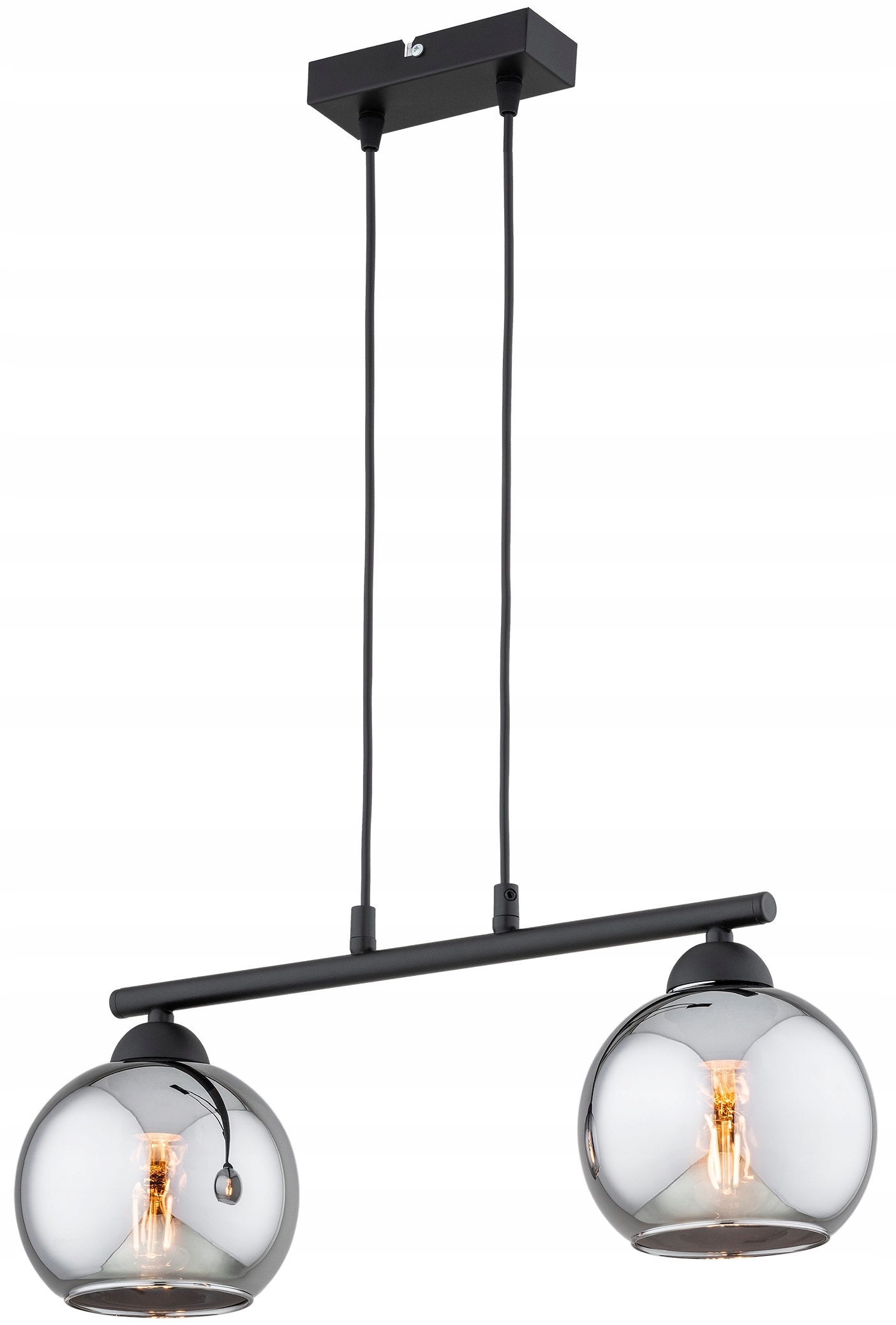 Lampa Wisząca Sufitowa Żyrandol Czarna Kula Chrom Dior Led E27