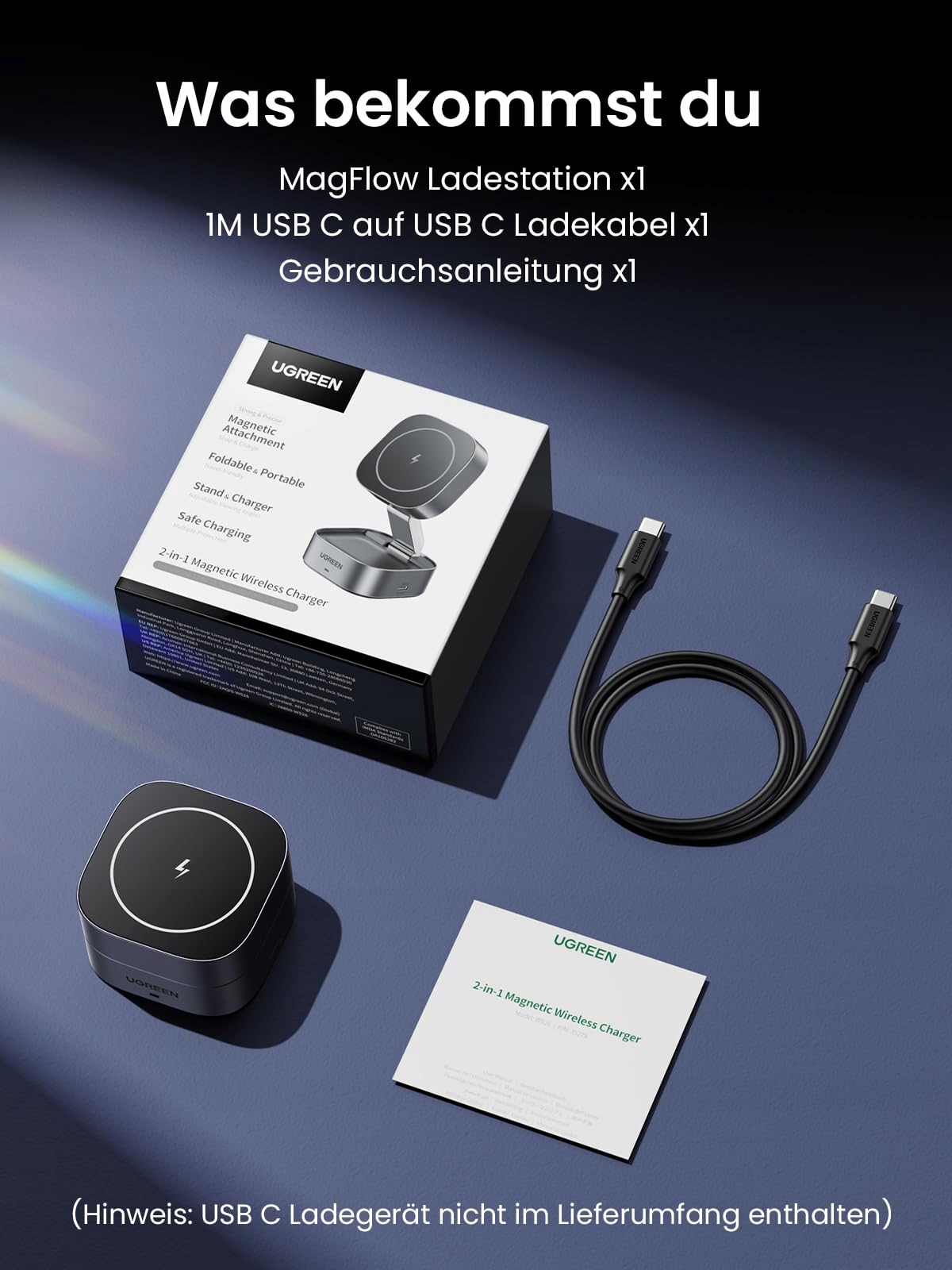 UGREEN MagFlow 2w1 Stacja Ładowania iPhone MagSafe Bezprzewodowa Składana — miniatura 8