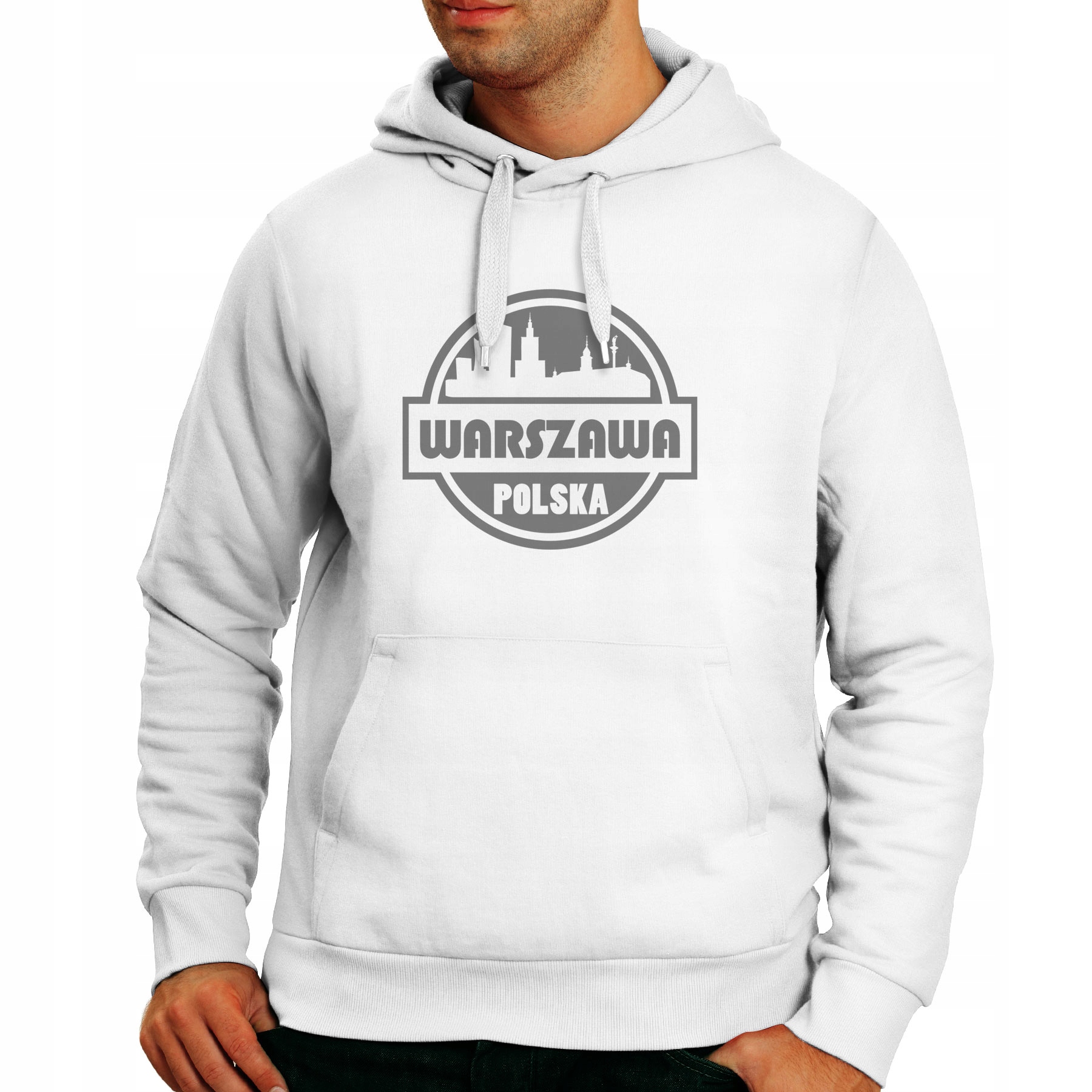 

Bluza z kapturem Warszawa City Koło (M):: L,:biały