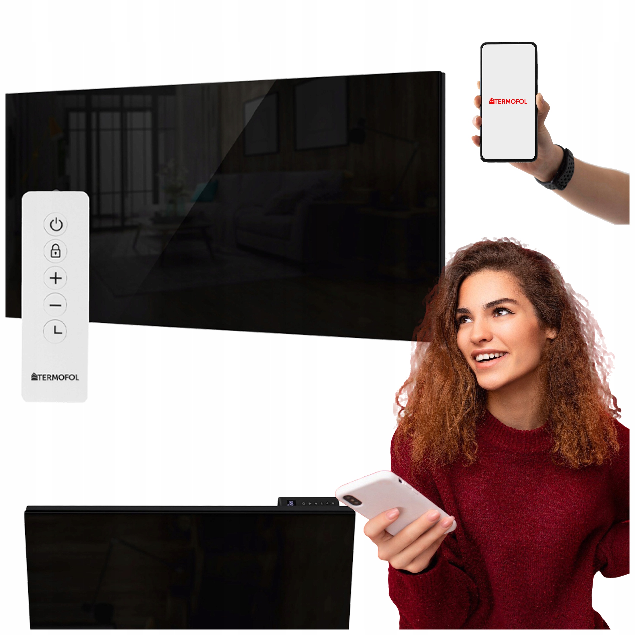 Sklenený Infračervený Vykurovací Panel Ovládaný Pomocou Aplikácie TF-GB700