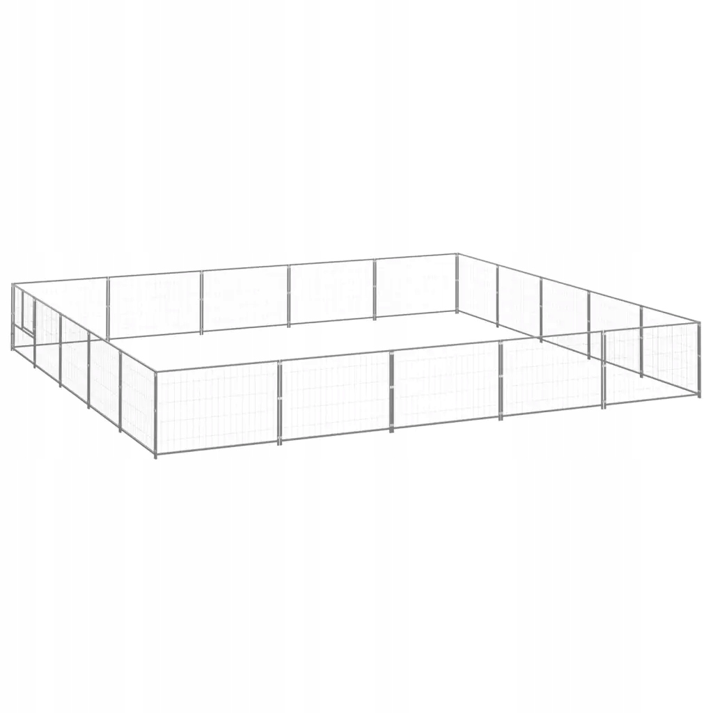 Levně Kotec pro psa, stříbrná, 25 m², ocelová