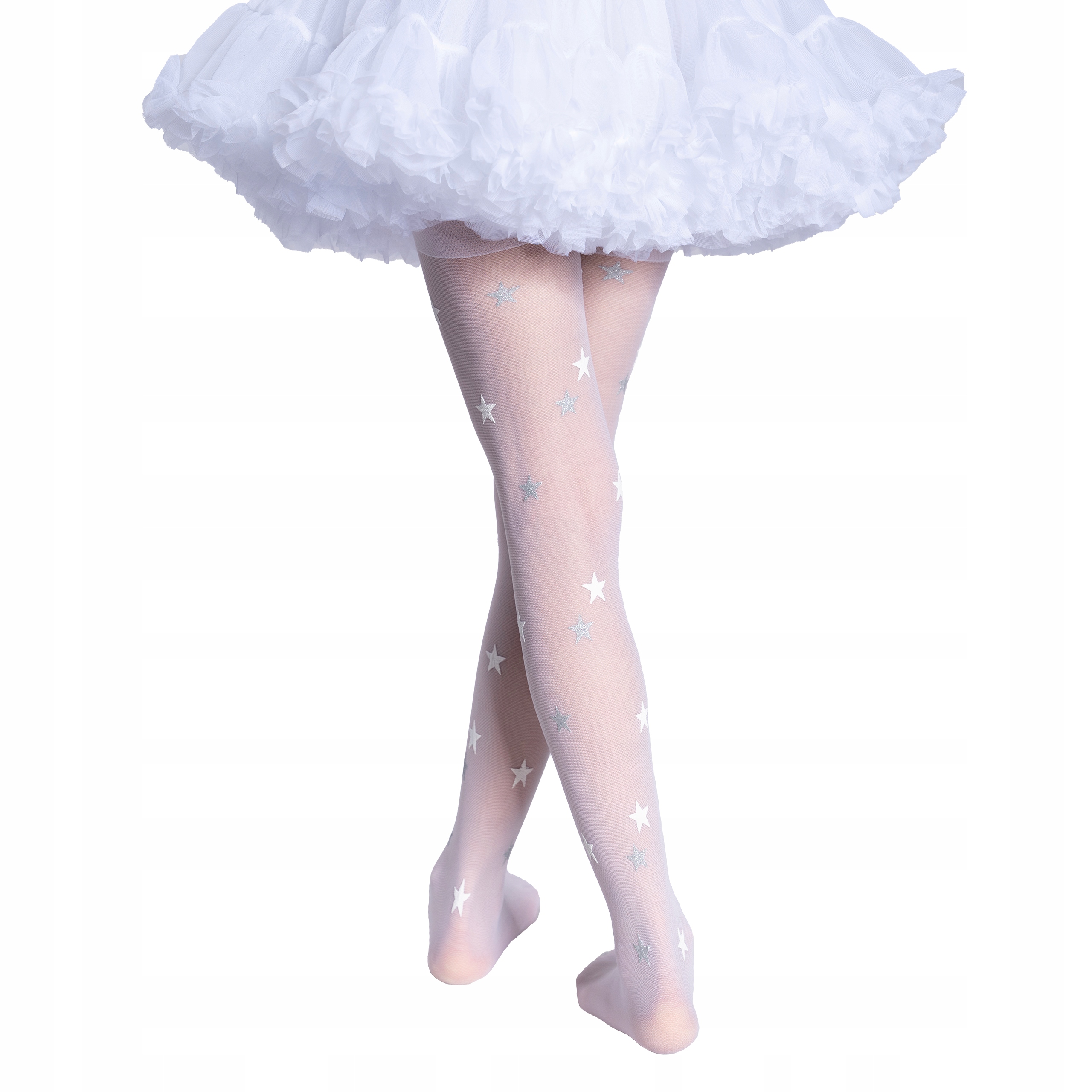 Rajstopy BIAŁE dziewczęce KOMUNIJNE z wzorem SUPER JAKOŚĆ Materiał dominujący poliamid