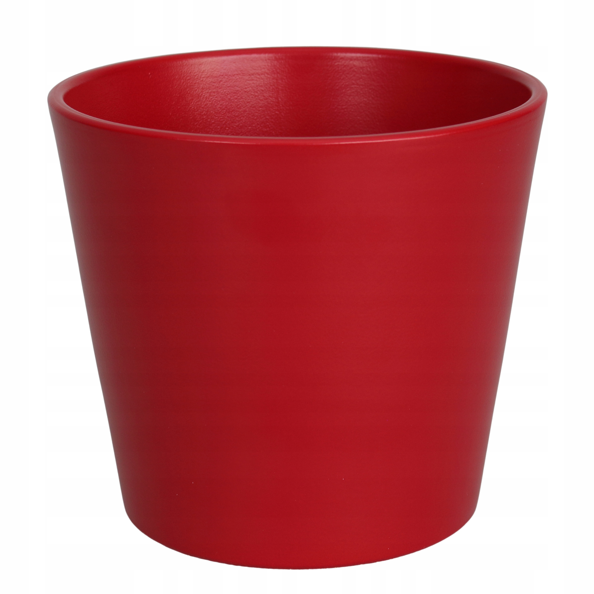 Osłonka ceramiczna czerwona mat okrągła gładka do domu biura H24 Ø28 cm