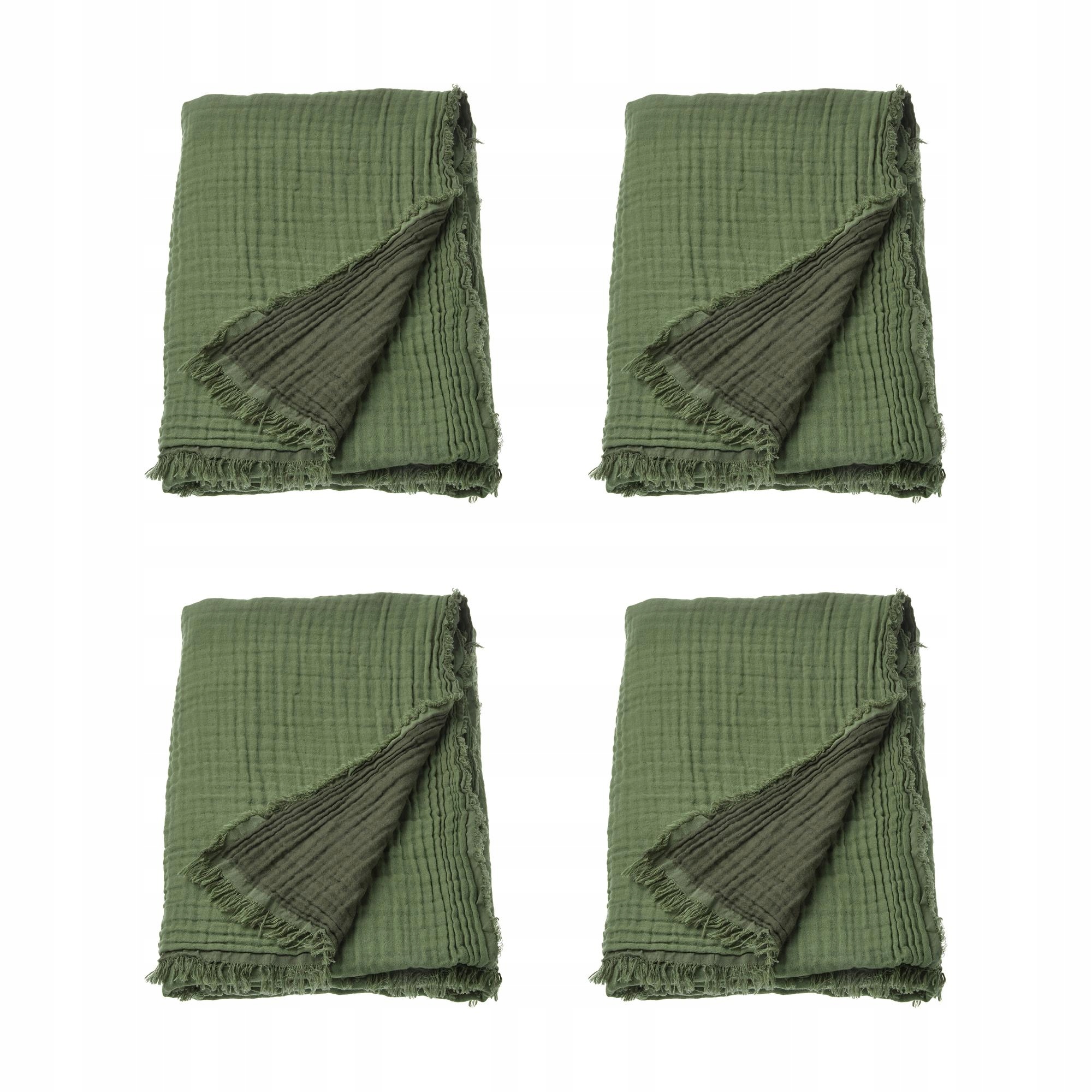 4 ks Vallkrassing Pled šedozelený 150 x 200 cm