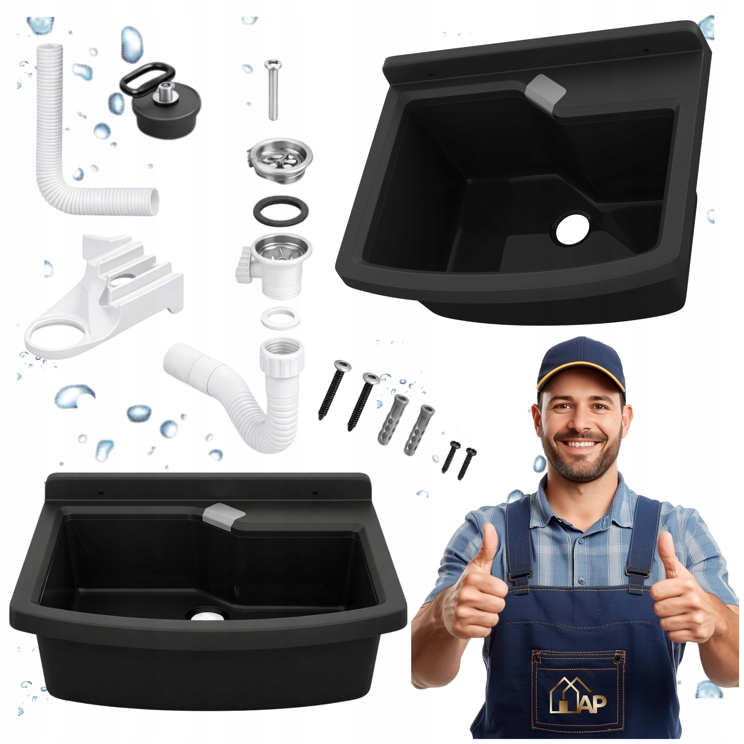 Dřez Technický Dřez Černá Nádrž Libre 50 Prádelna Kotelna Garáž