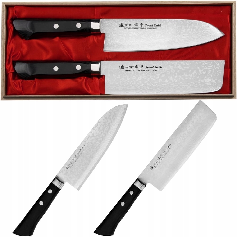 Satake Unique Sai VG-10 Japonský set 2 nožov Santoku 17 cm a Nakiri 17 cm