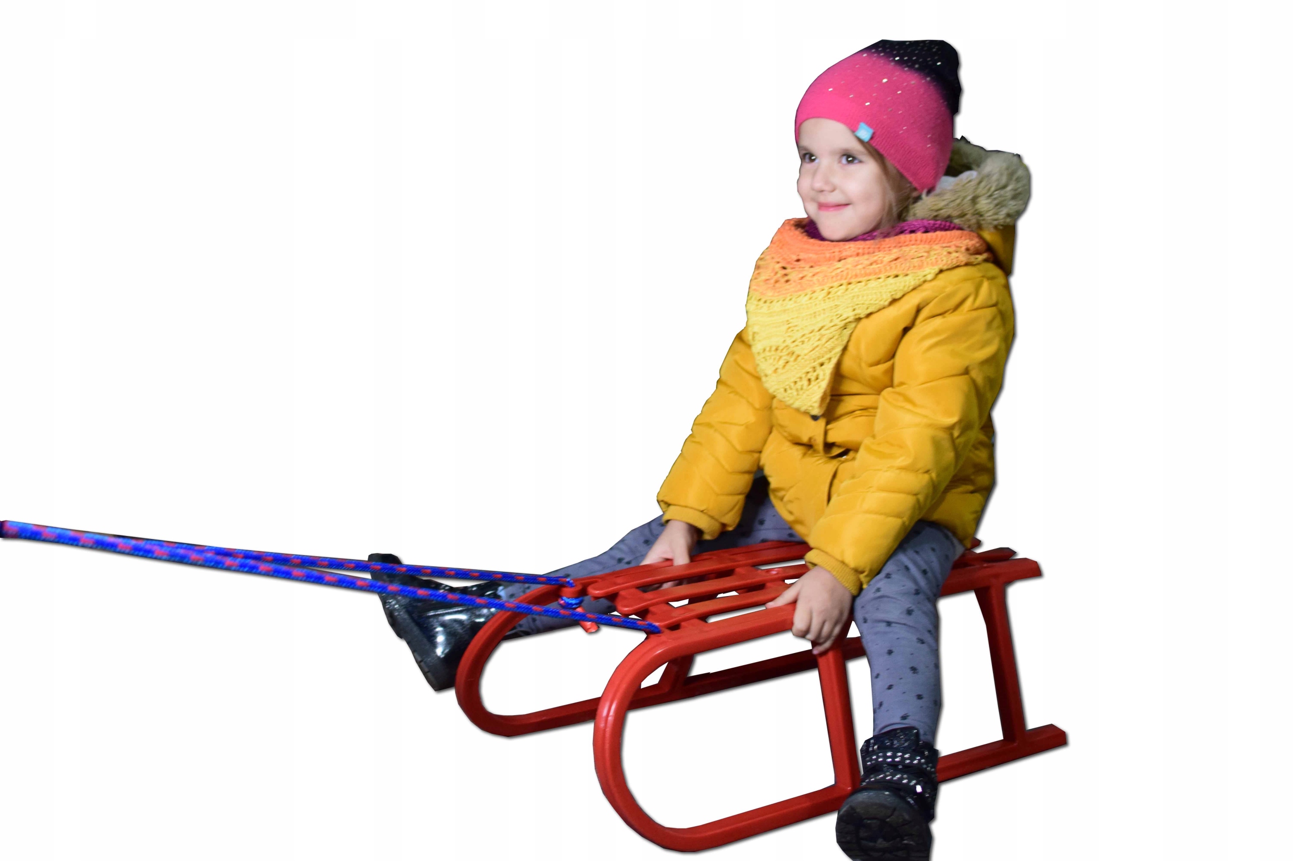 SOLIDNE POLSKIE SANKI DLA DZIECI CZERWONE +SZNUREK