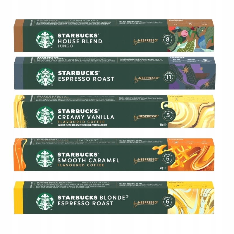 Kapsułki do Nespresso Starbucks Zestaw MIX 5x10 sztuk 50 kapsułek