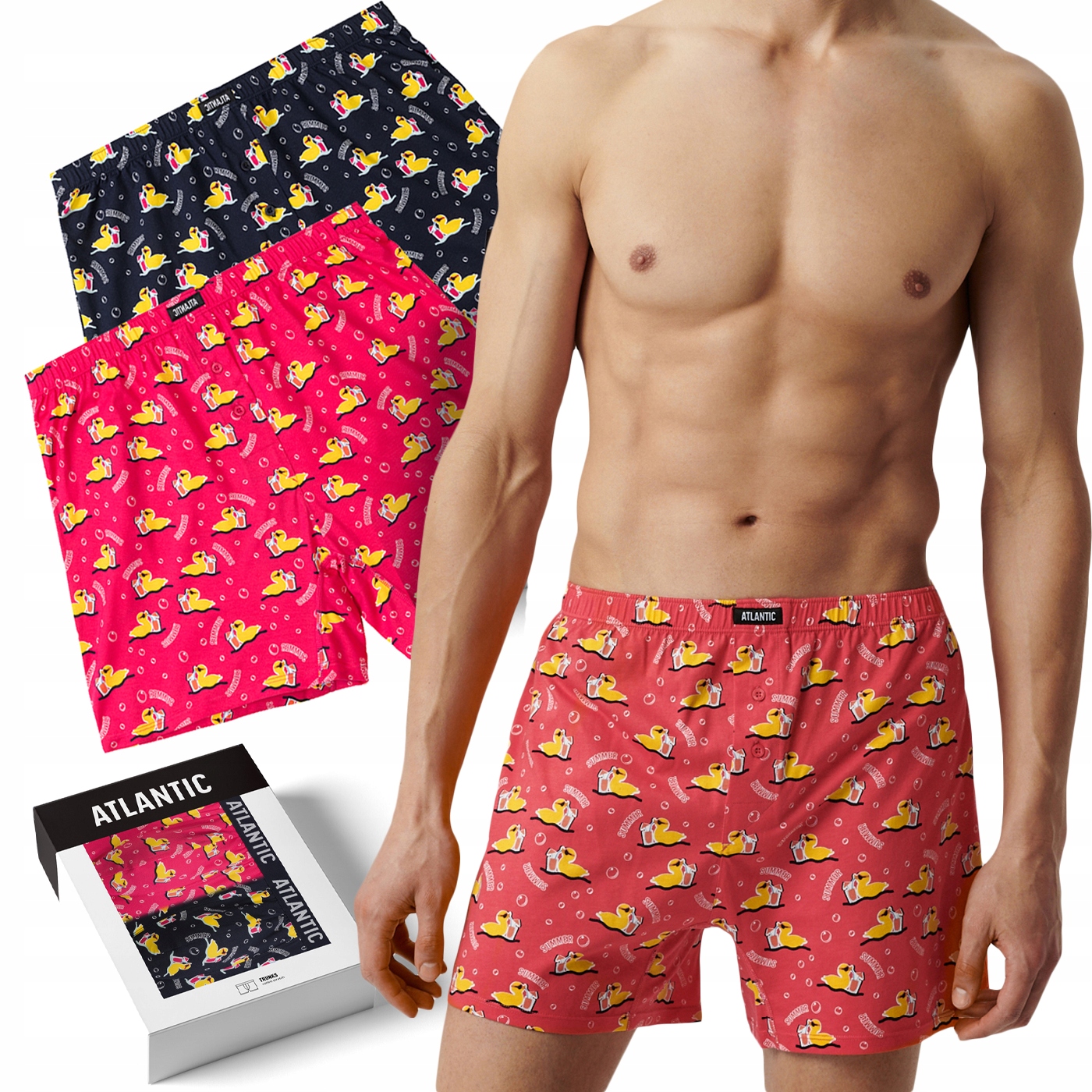 Atlantic 2MBH-007 volné boxerky pánské šortky 100% Bavlna 2-BALENÍ XXL