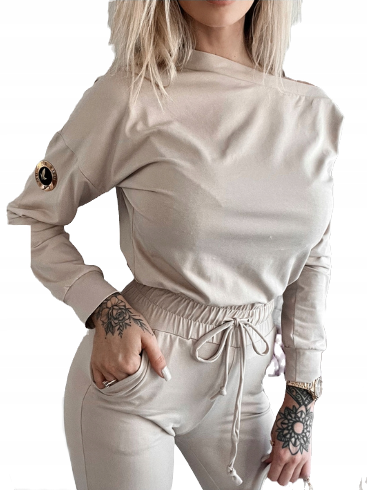 La..mu bavlněná kombinéza Quest Fall Fusion béžová M/L-2 Lamu
