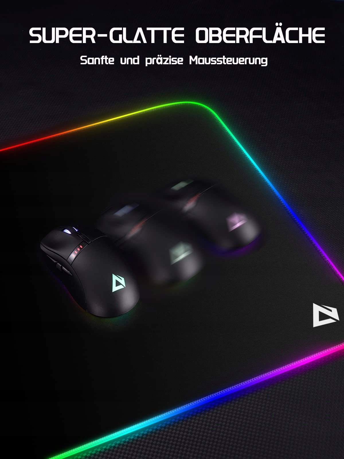 EASEMO Podkładka Gamingowa XXL RGB 900x400x4mm 7 Kolorów LED Antypoślizgowa — miniatura 3