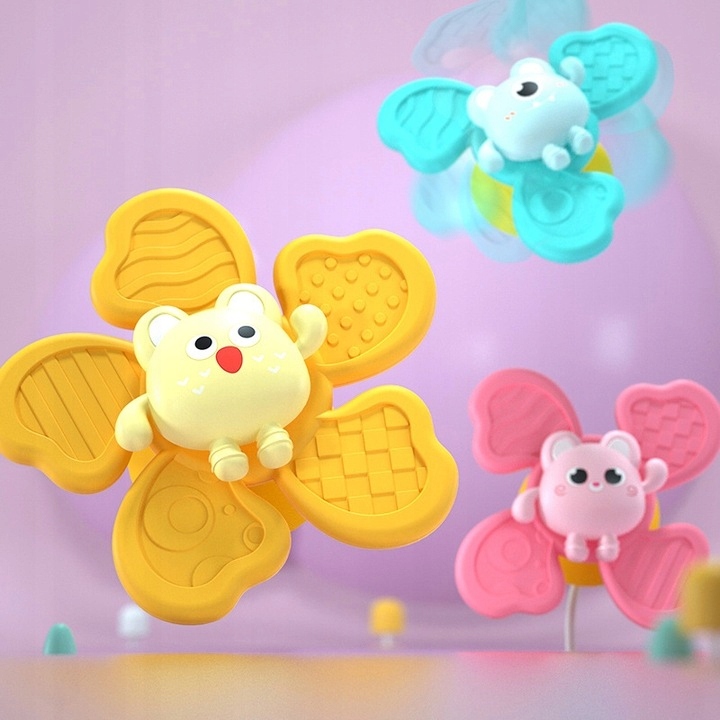 3X Fidget spinner ZABAWKA DO KĄPIELI sensoryczna z przyssawką GRZECHOTKA Certyfikaty, opinie, atesty CE