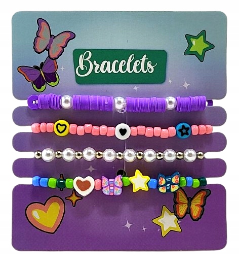 Zestaw bransoletek - Motylki 4 sztuki.