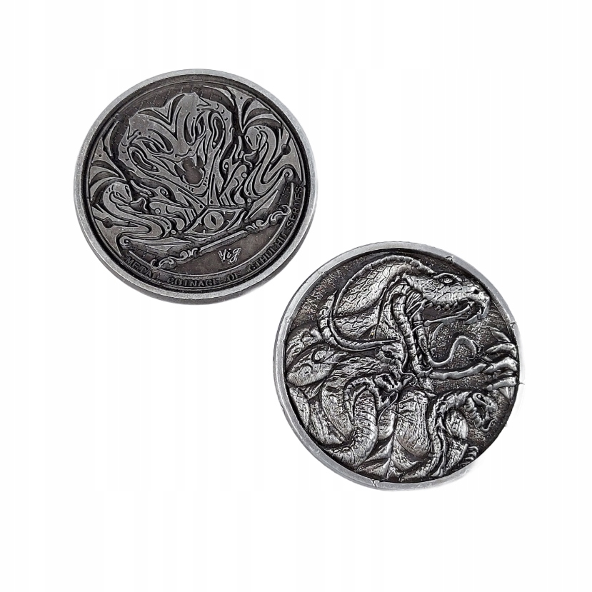 MITOLOGIA CTHULHU - YIG SREBRNA METALOWA MONETA 1 SZT LARP RPG