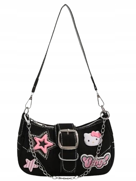Torebka W Stylu Y2K Hello Kitty Torba Czarna Rózowa Omg Streetwear