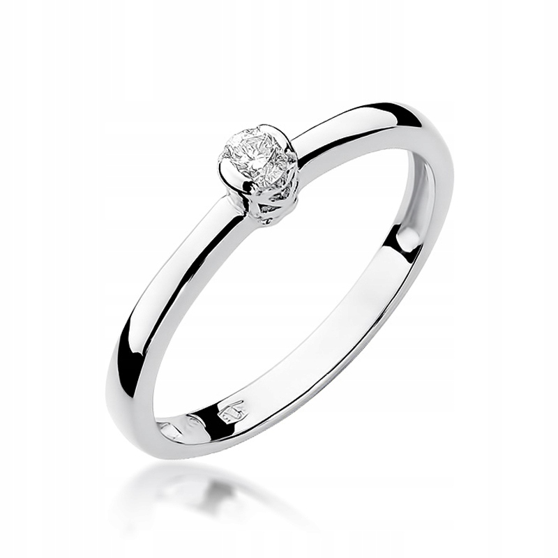 

Pierścionek Zaręczynowy Białe Złoto Brylant Grawer