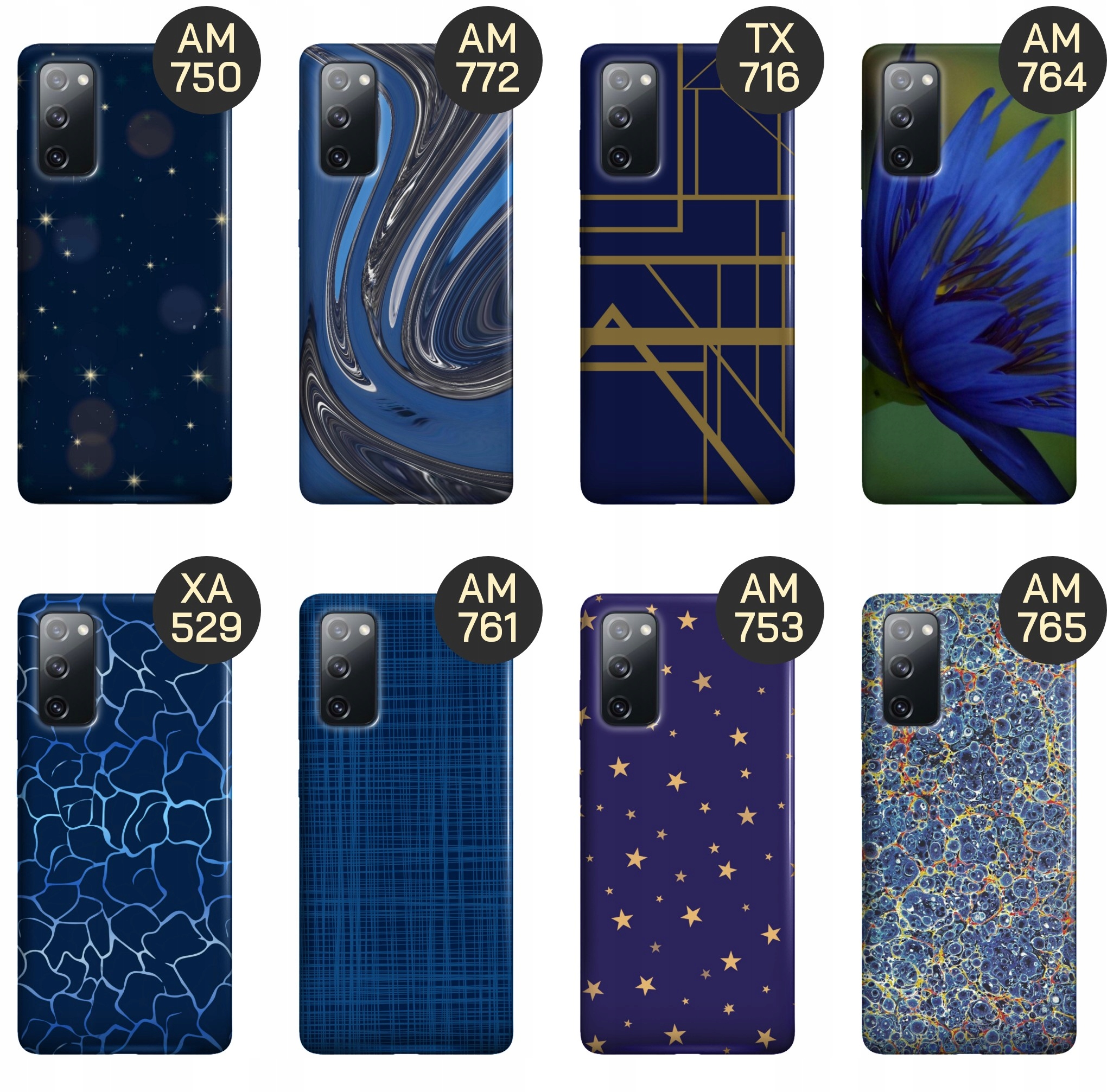 ETUI DO SAMSUNG GALAXY S20 FE / 5G WZORY GRANATOWE OBUDOWA POKROWIEC CASE Typ plecki