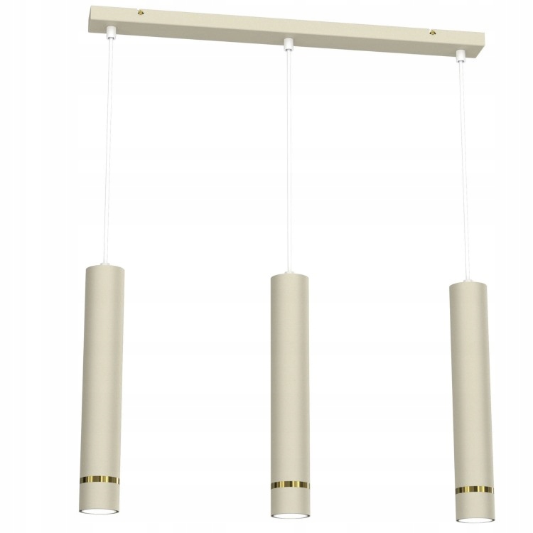 Závěsná Lampa Aurora Gold Béžová 60 cm Moderní Led Stropní Tuba Obývací Pokoj