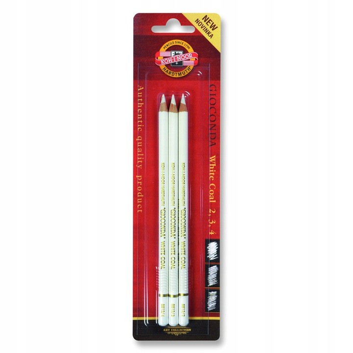 

Koh-i-noor Węgiel w drewnie biały 8812, 3 sztuki
