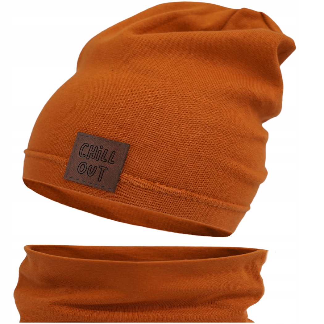 

Brązowy Komplet czapka komin 44-50 Chill jesień