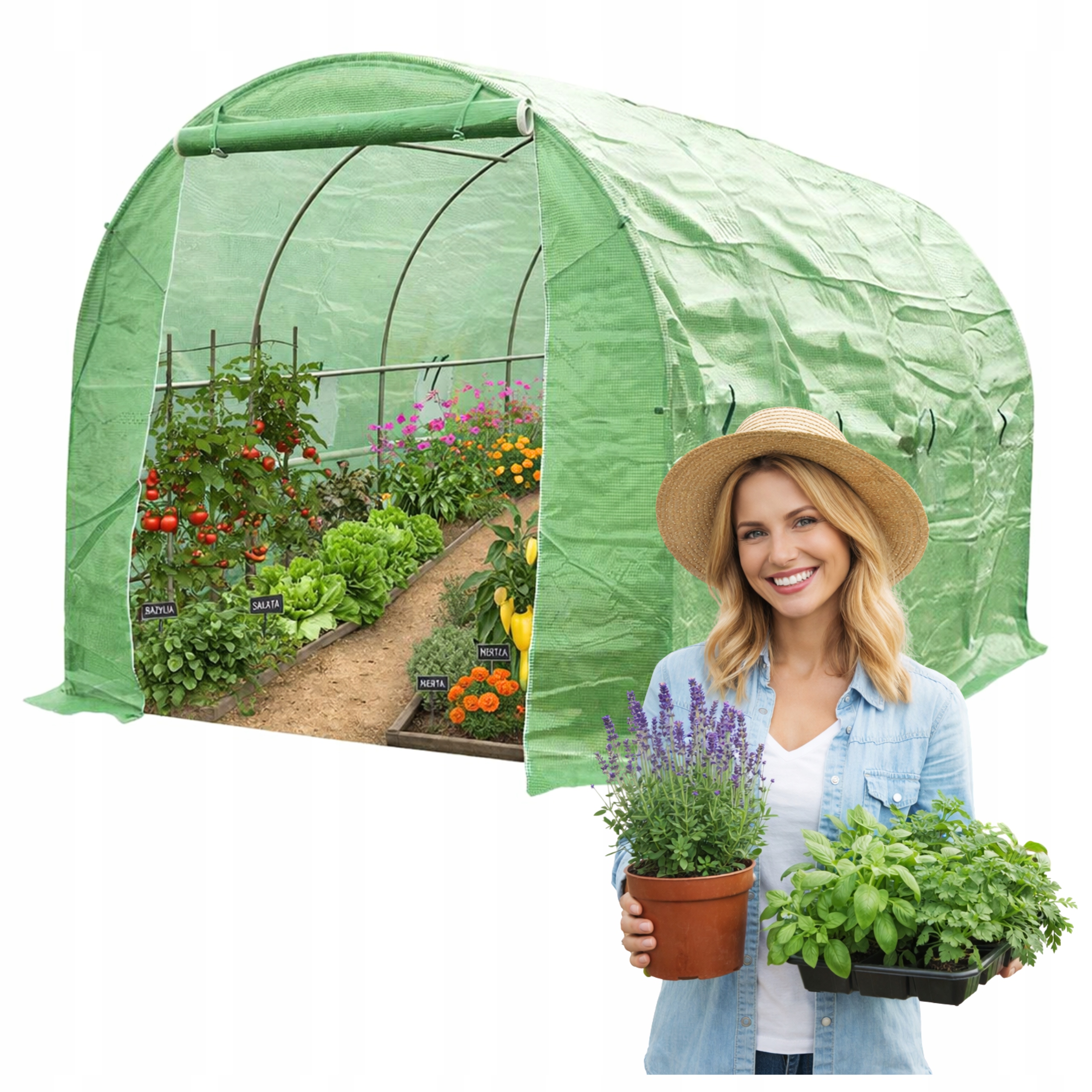 Zahradní Fóliový Tunel Skleník 8 m2 Fólie Stan Na Zeleninu 4x2 Oxalis II